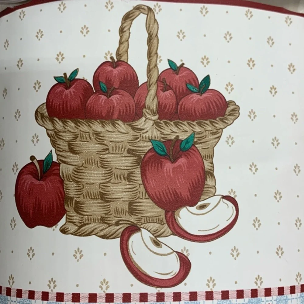 Vintage Apple Basket Wallpaper Border Pre-Pasted 6 Rolls 24 Yds Pattern 0124 USA